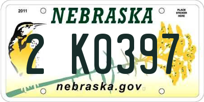 NE license plate 2K0397