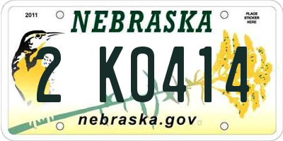 NE license plate 2K0414