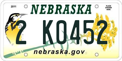 NE license plate 2K0452