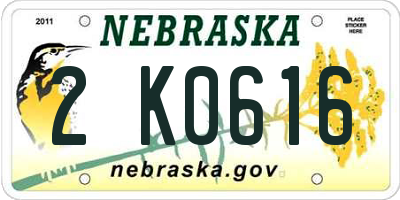 NE license plate 2K0616