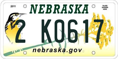 NE license plate 2K0617