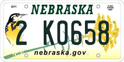 NE license plate 2K0658