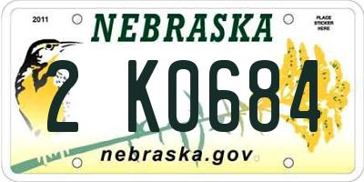 NE license plate 2K0684