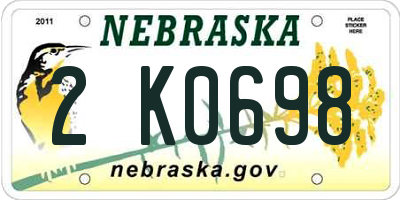 NE license plate 2K0698