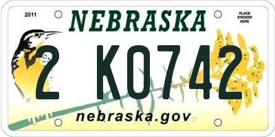 NE license plate 2K0742