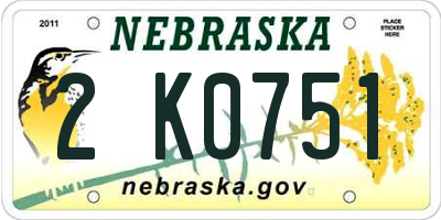 NE license plate 2K0751