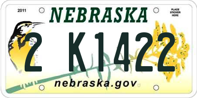 NE license plate 2K1422