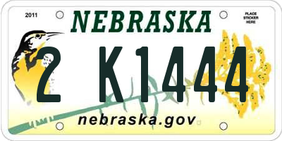 NE license plate 2K1444