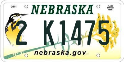 NE license plate 2K1475