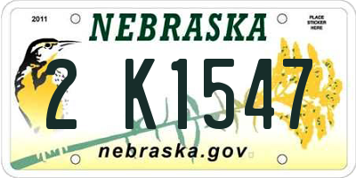 NE license plate 2K1547