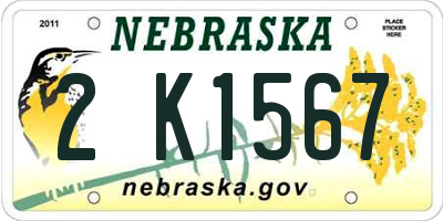 NE license plate 2K1567