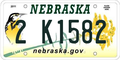 NE license plate 2K1582