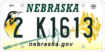 NE license plate 2K1613