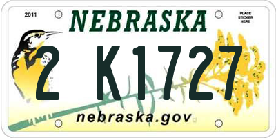 NE license plate 2K1727