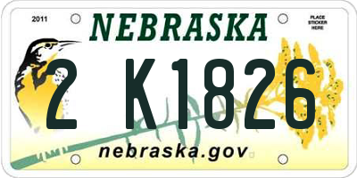 NE license plate 2K1826