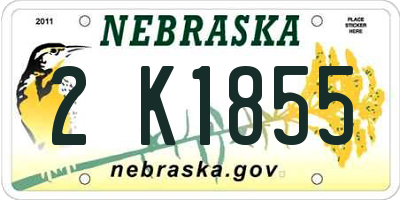 NE license plate 2K1855