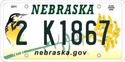 NE license plate 2K1867