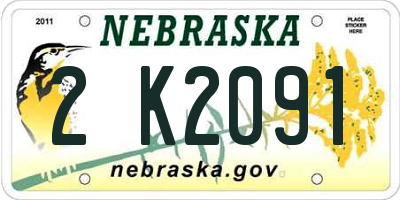 NE license plate 2K2091