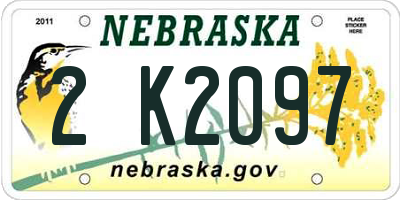 NE license plate 2K2097