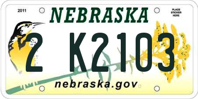 NE license plate 2K2103