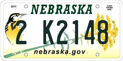 NE license plate 2K2148