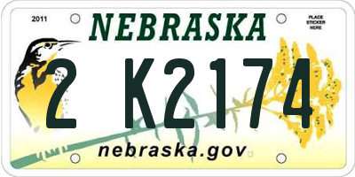 NE license plate 2K2174