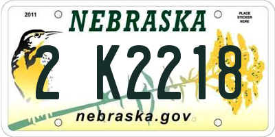NE license plate 2K2218