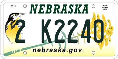 NE license plate 2K2240