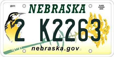 NE license plate 2K2263