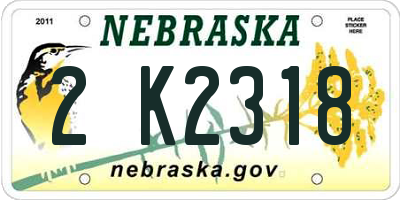 NE license plate 2K2318