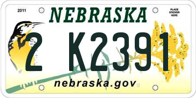NE license plate 2K2391