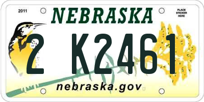 NE license plate 2K2461