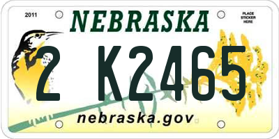 NE license plate 2K2465