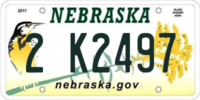 NE license plate 2K2497