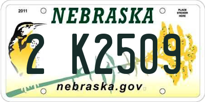 NE license plate 2K2509