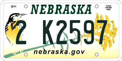 NE license plate 2K2597