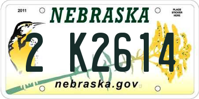 NE license plate 2K2614