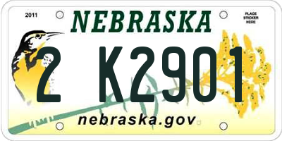 NE license plate 2K2901