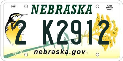 NE license plate 2K2912