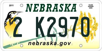 NE license plate 2K2970