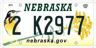 NE license plate 2K2977