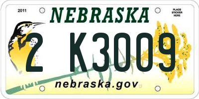 NE license plate 2K3009