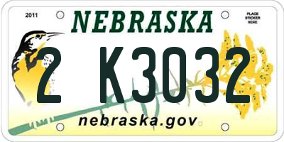 NE license plate 2K3032
