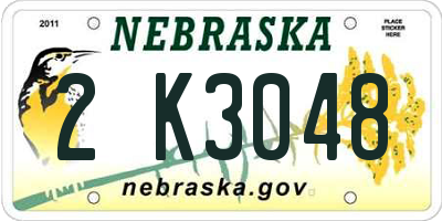 NE license plate 2K3048