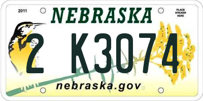 NE license plate 2K3074