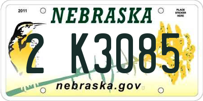 NE license plate 2K3085