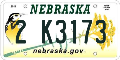 NE license plate 2K3173