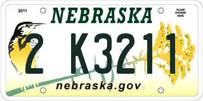 NE license plate 2K3211