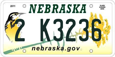 NE license plate 2K3236