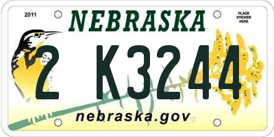NE license plate 2K3244